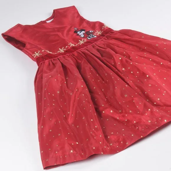 Disney | Dresses | Girls Disney Mini Mouse Red Snowflake Dress Size 4 |  Poshmark